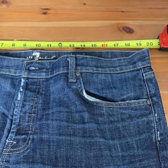 7 for all Mankind Mens Relaxed Front Button Wide Leg, Mid weight, Mid Wash Jeans - Picture 8 of 15